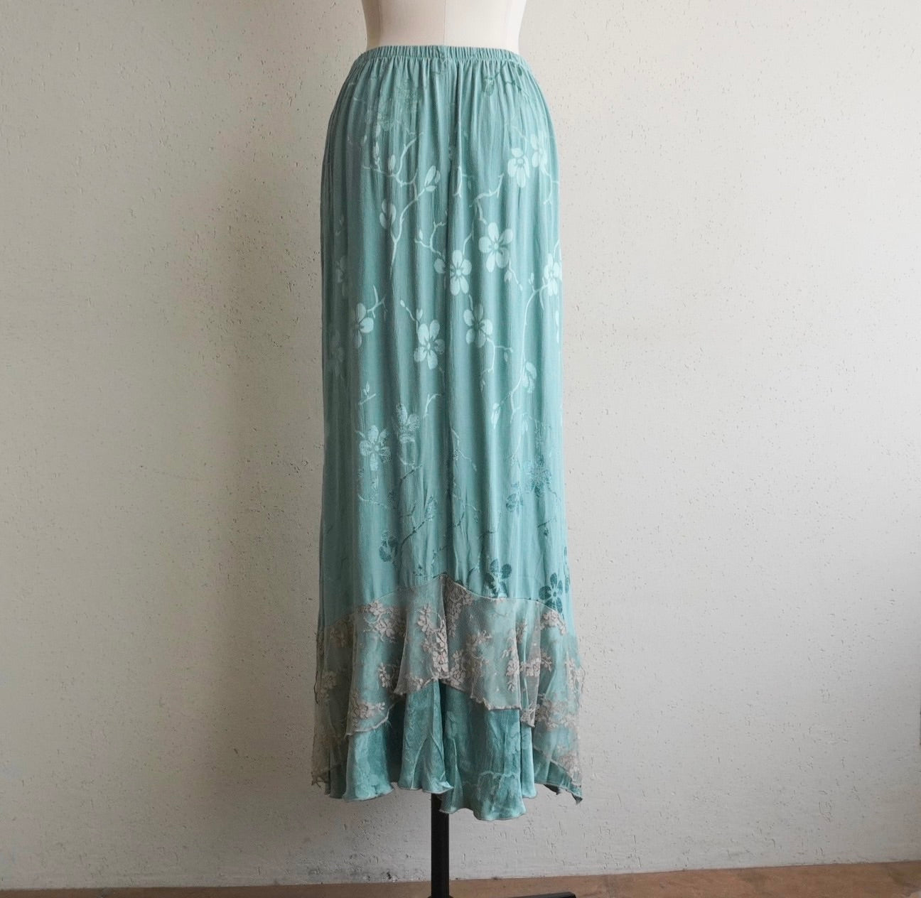 80s Lace Design Skirt Made in USA