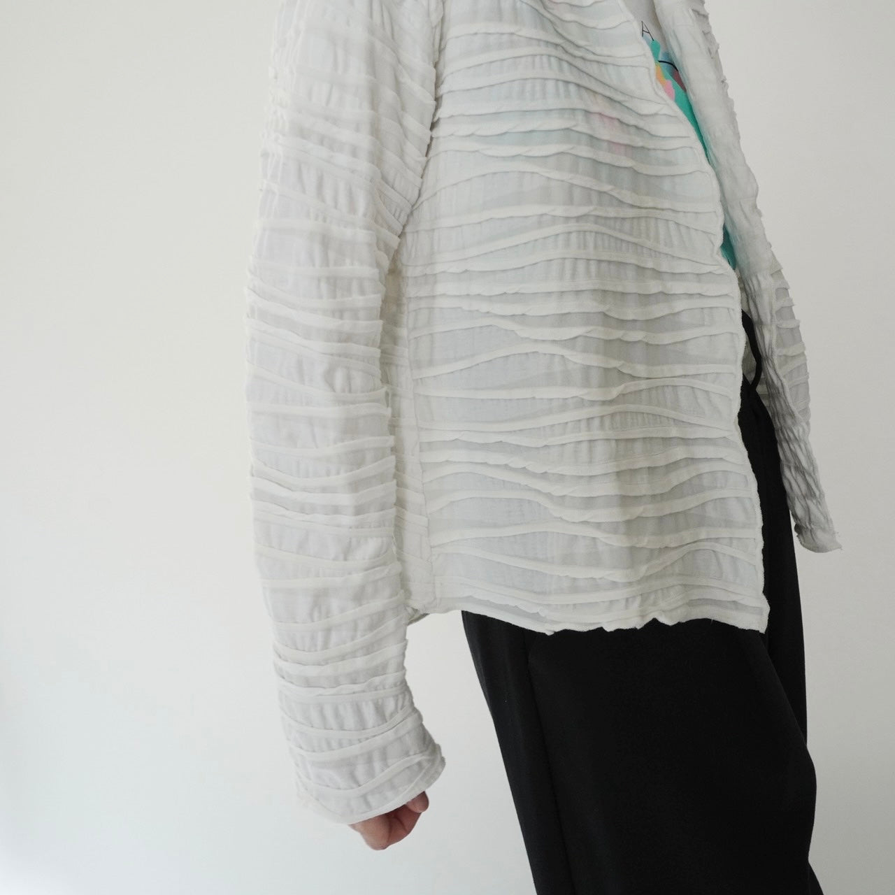 90s Pleated Cardigan Made in USA