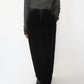 90s Black Velour Wide Pants