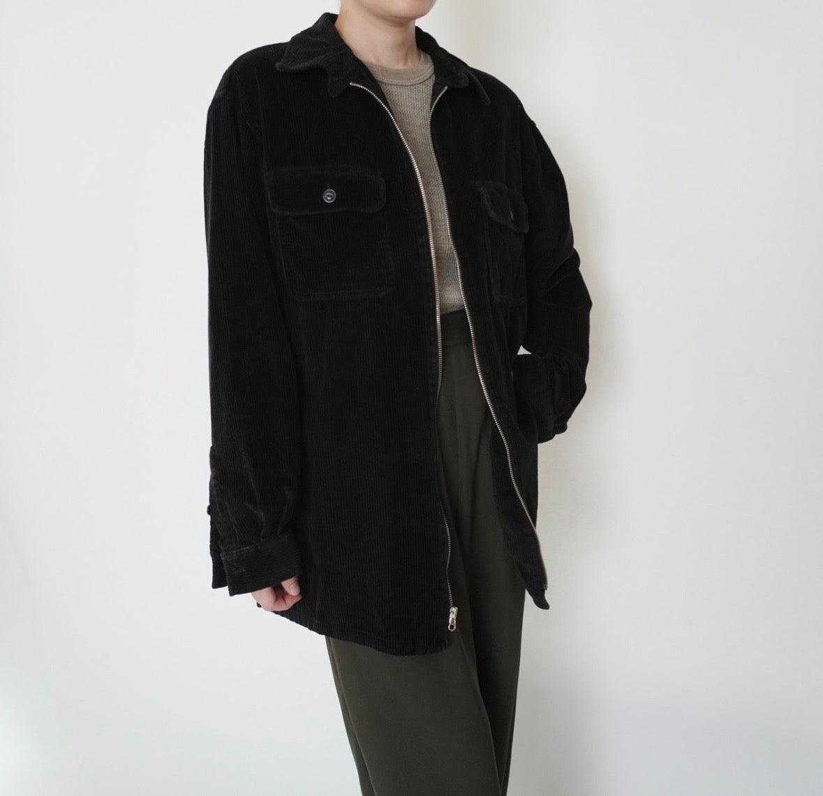 90s Zip Corduroy Shirt,Jacket
