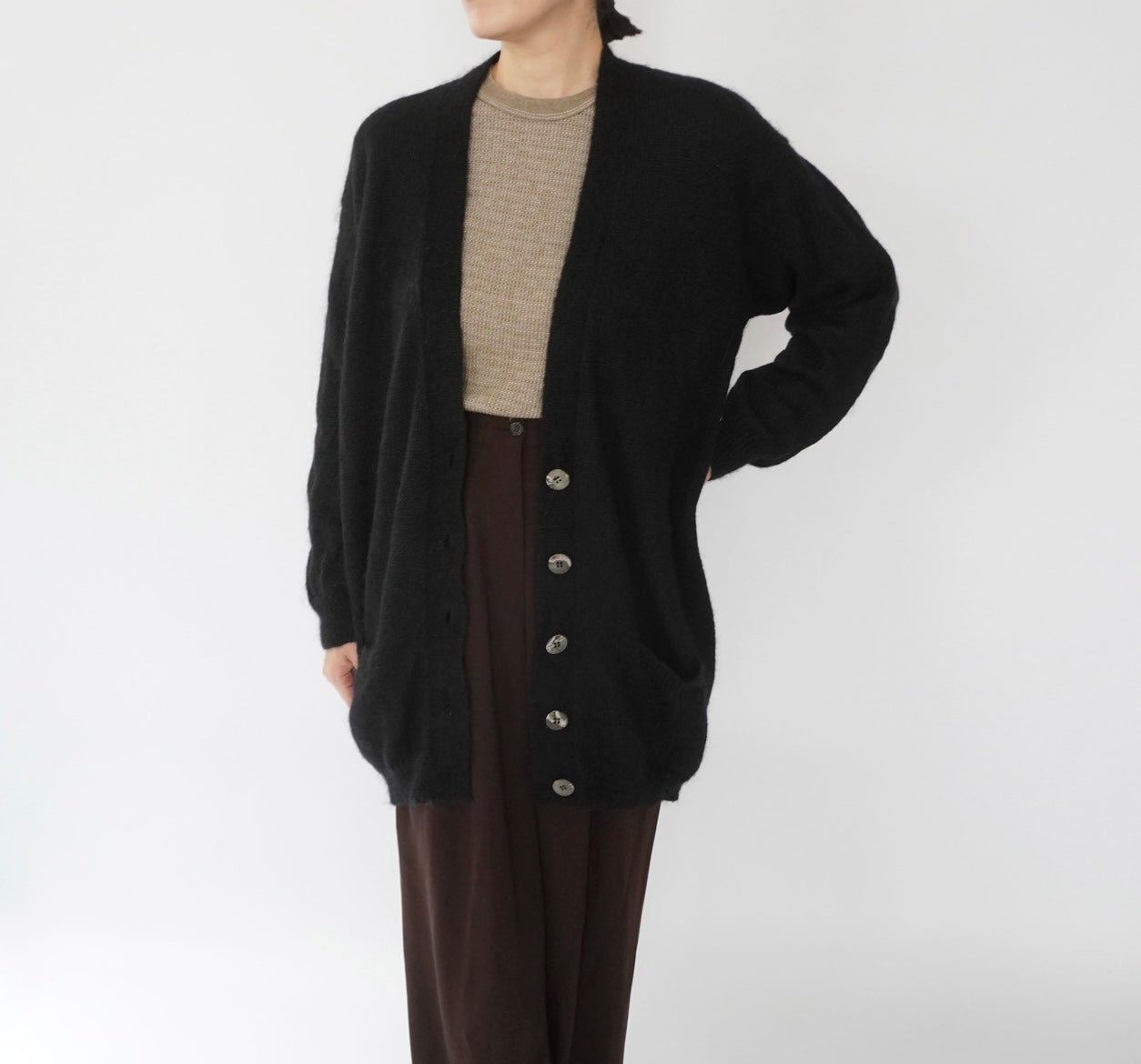 90s EURO Mohair Long Cardigan