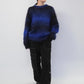 90s Black x Blue Mohair Knit