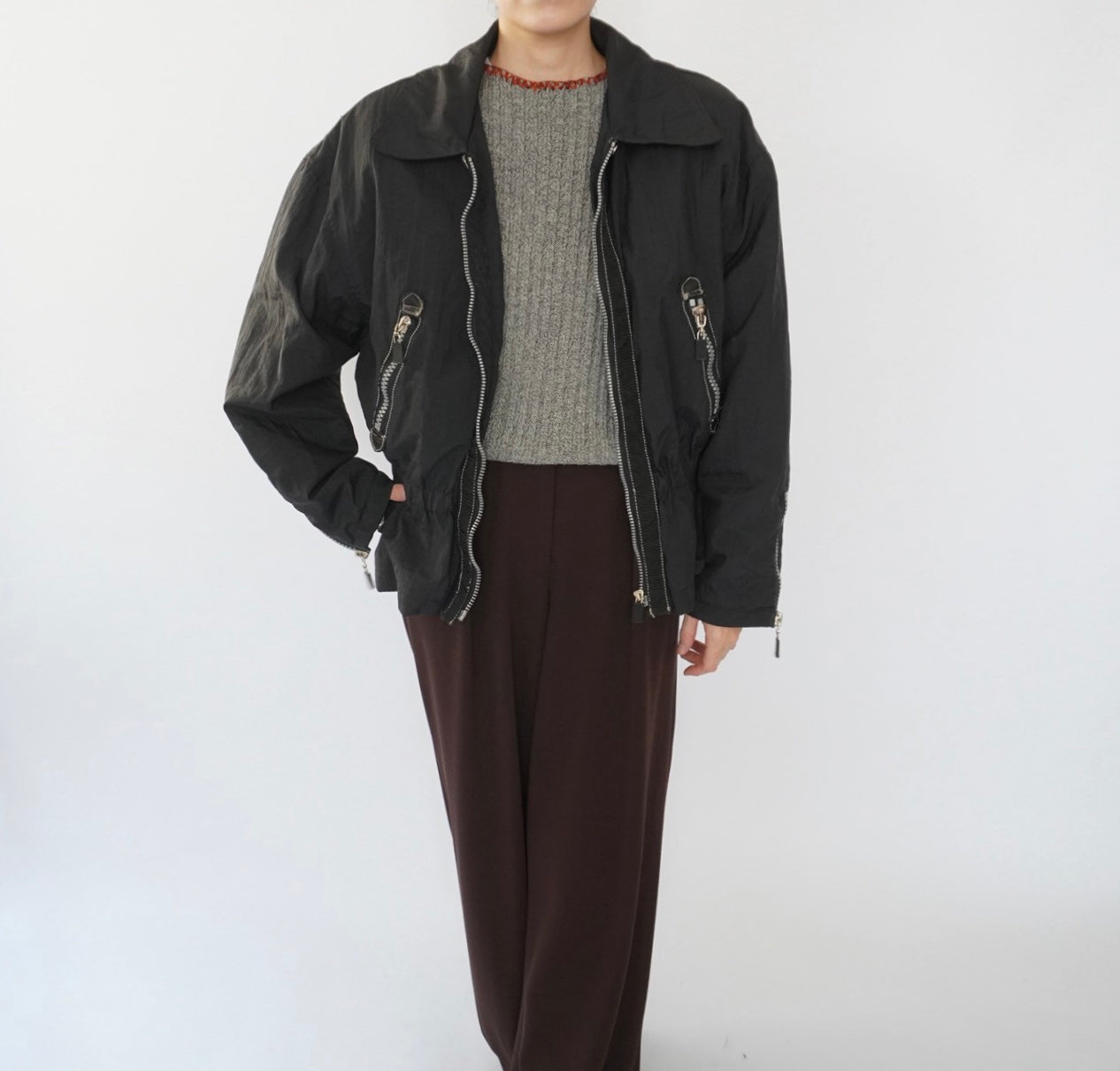 90s "Brandon Thomas" Black Design Jacket