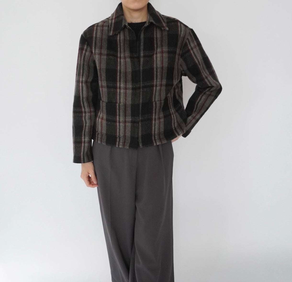 90s Wool Plaid Jacket