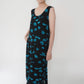90s Rayon  Printed Sleeveless Dress