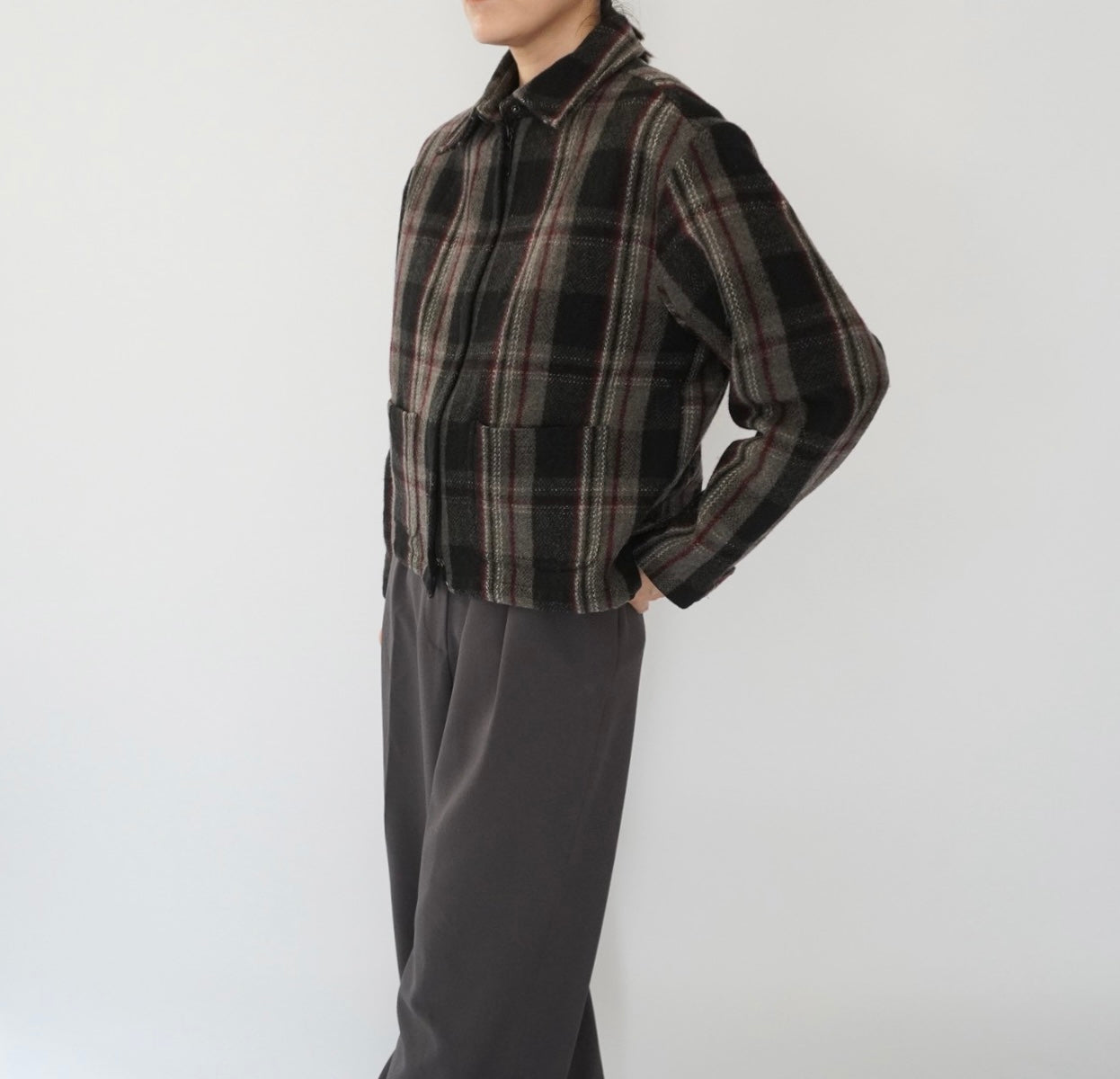 90s Wool Plaid Jacket