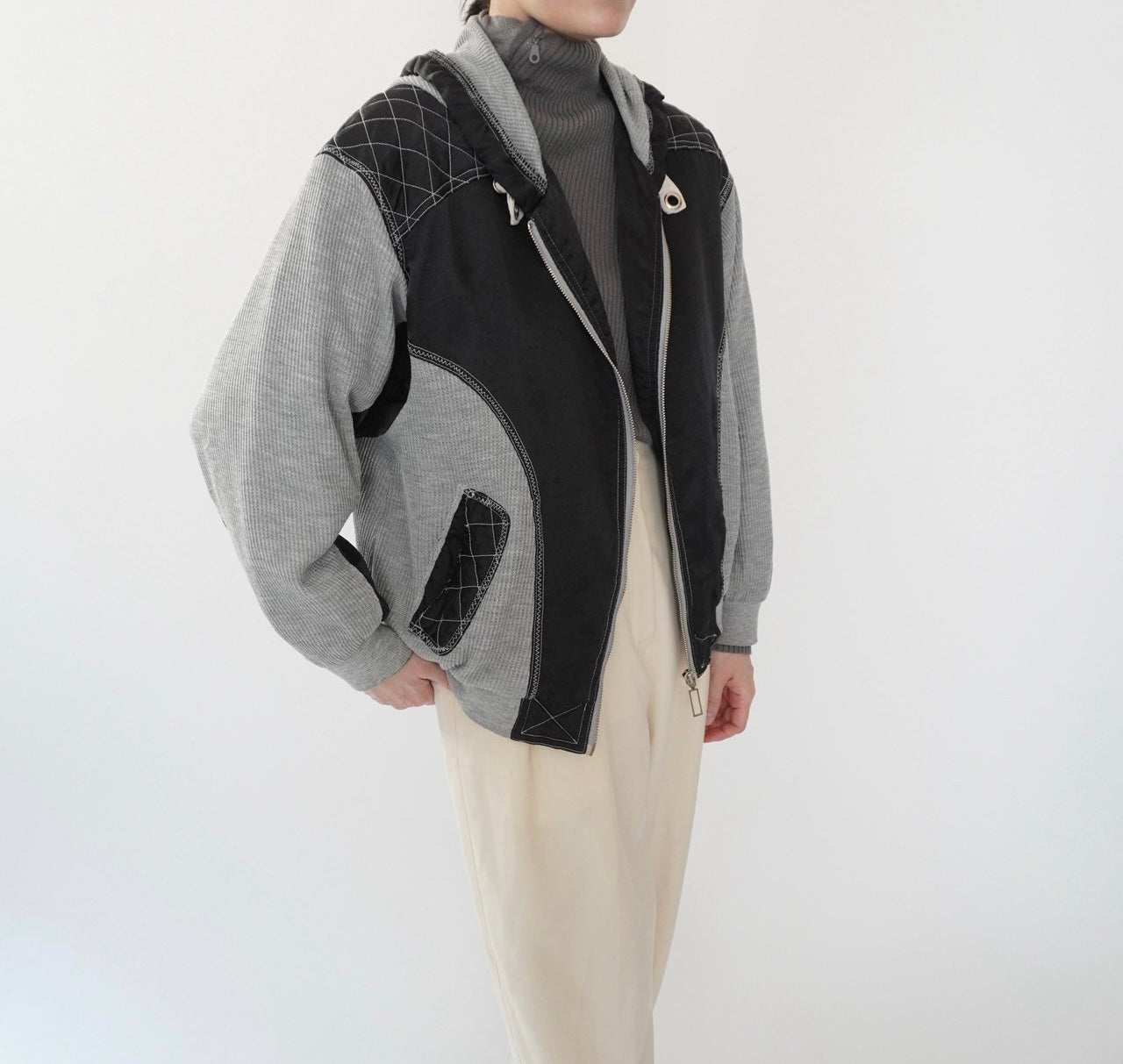 90s  Two Tone Design Light Jacket