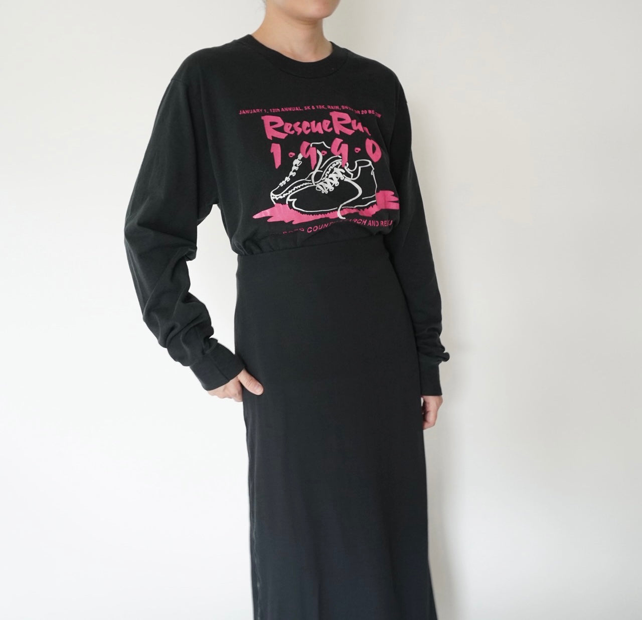 90s Printed Long Sleeves T-shirt Made in USA