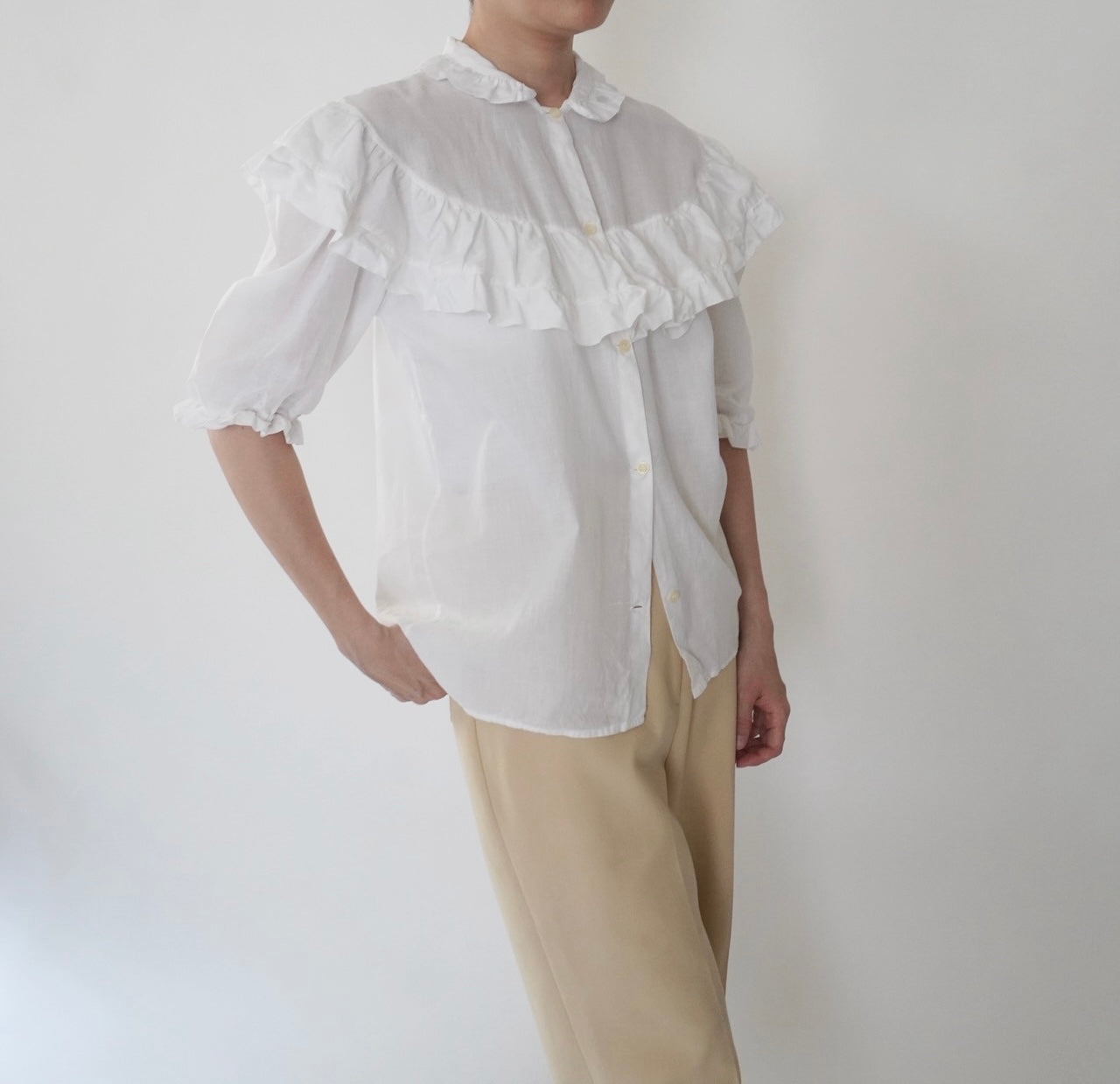 80s Ruffle Blouse
