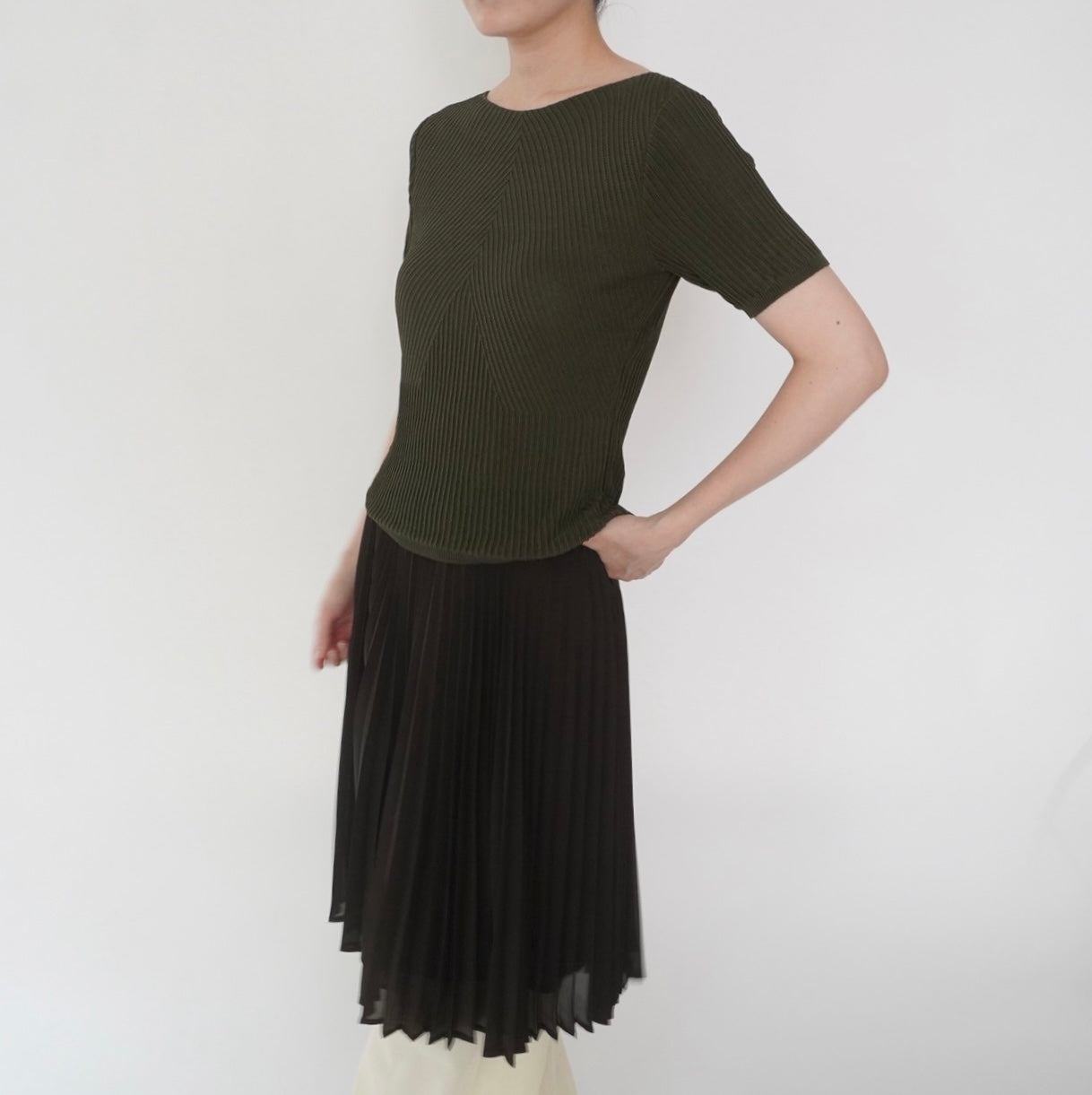 90s Silk Ribbed Top