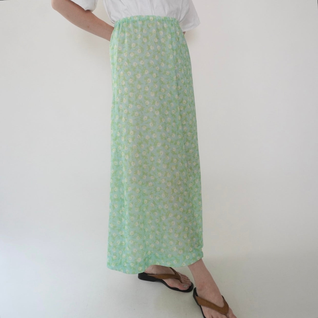 80s Floral Print Skirt