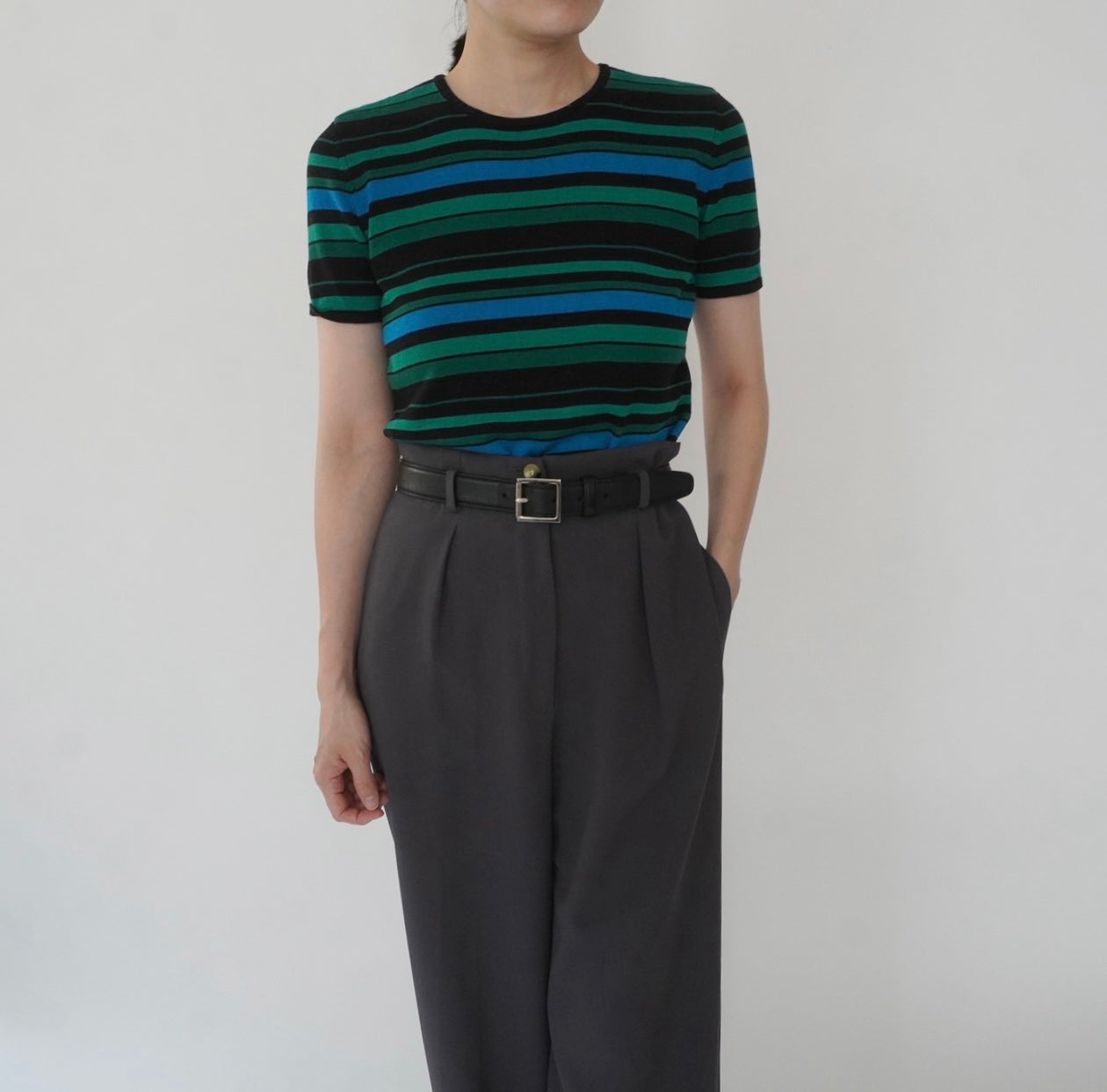 90s Silk Striped Top