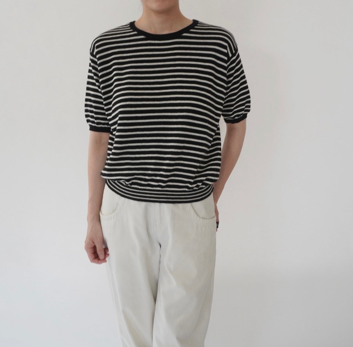 90s Black x White Striped Top