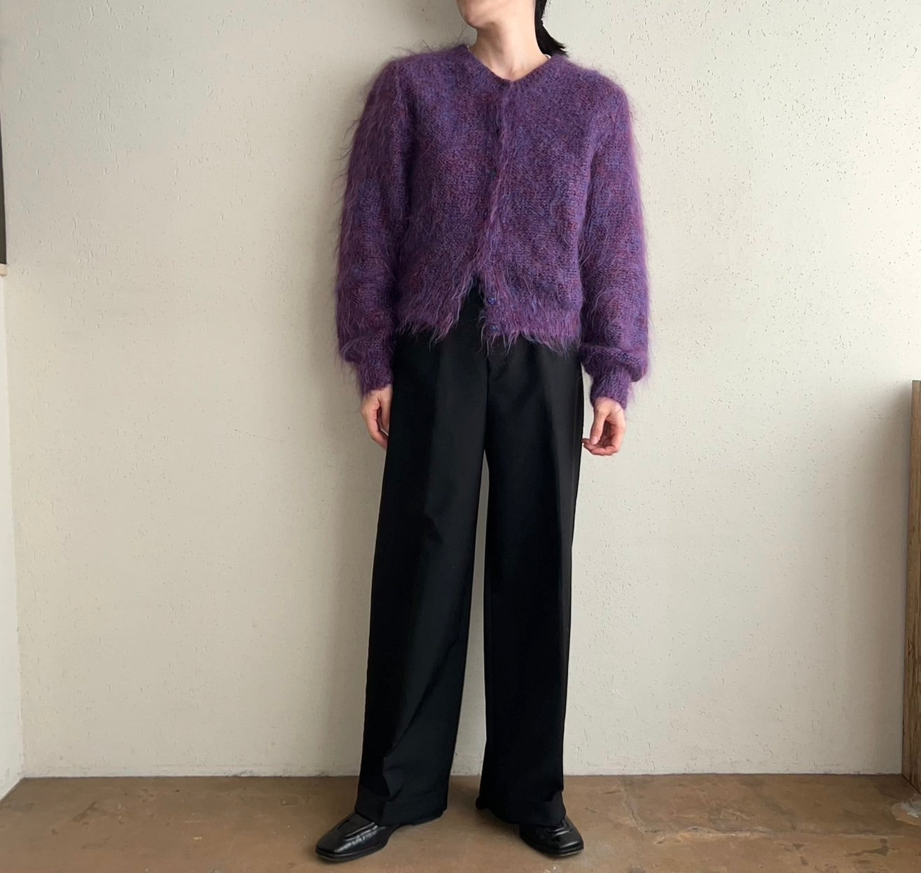 80s Purple Knit Cardigan