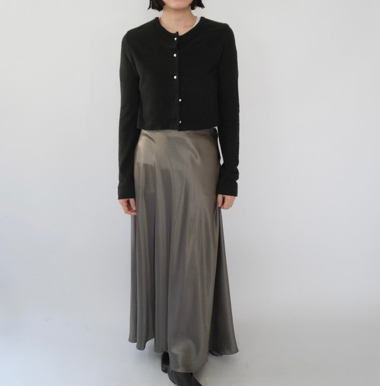 90s Black Cropped Cardigan