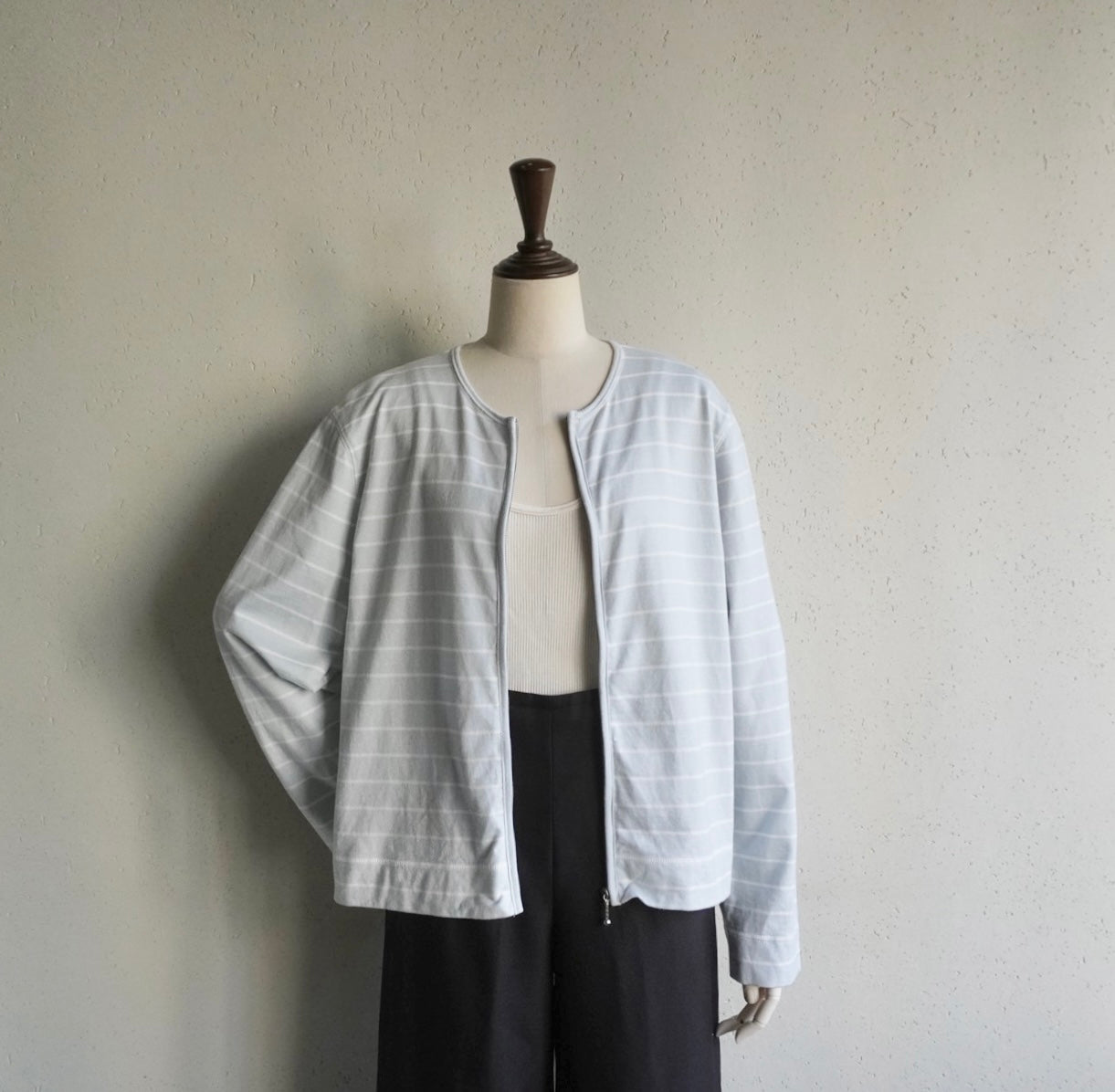 90s Striped Zip Top