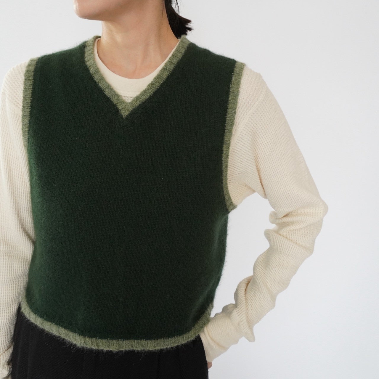 Green Knit Vest Made in Australia