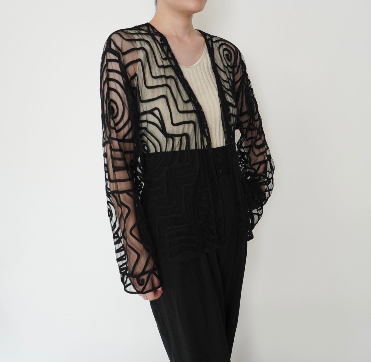 80s Cord Lace Design Robe