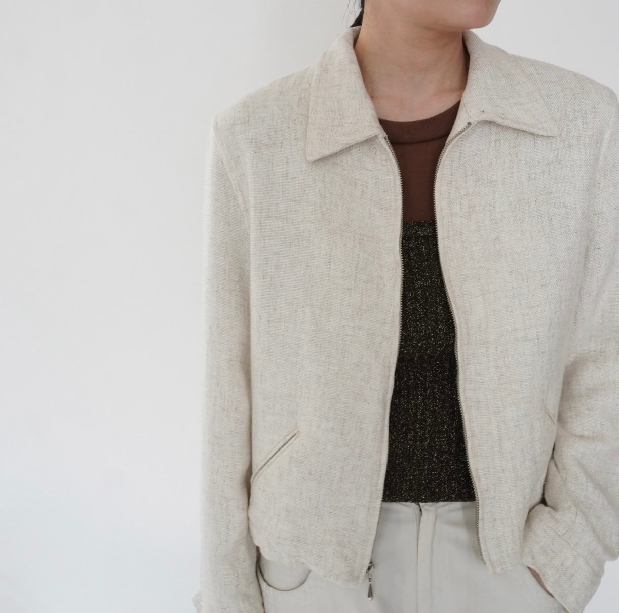 90s Ivory Jacket Made in USA