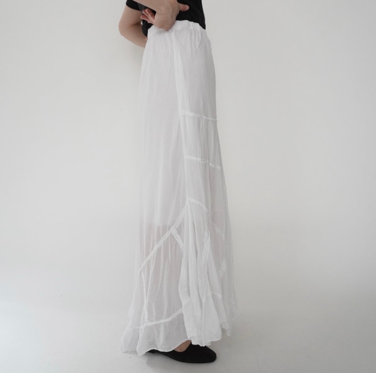 90s Cotton Lace Design Skirt Made in Italy