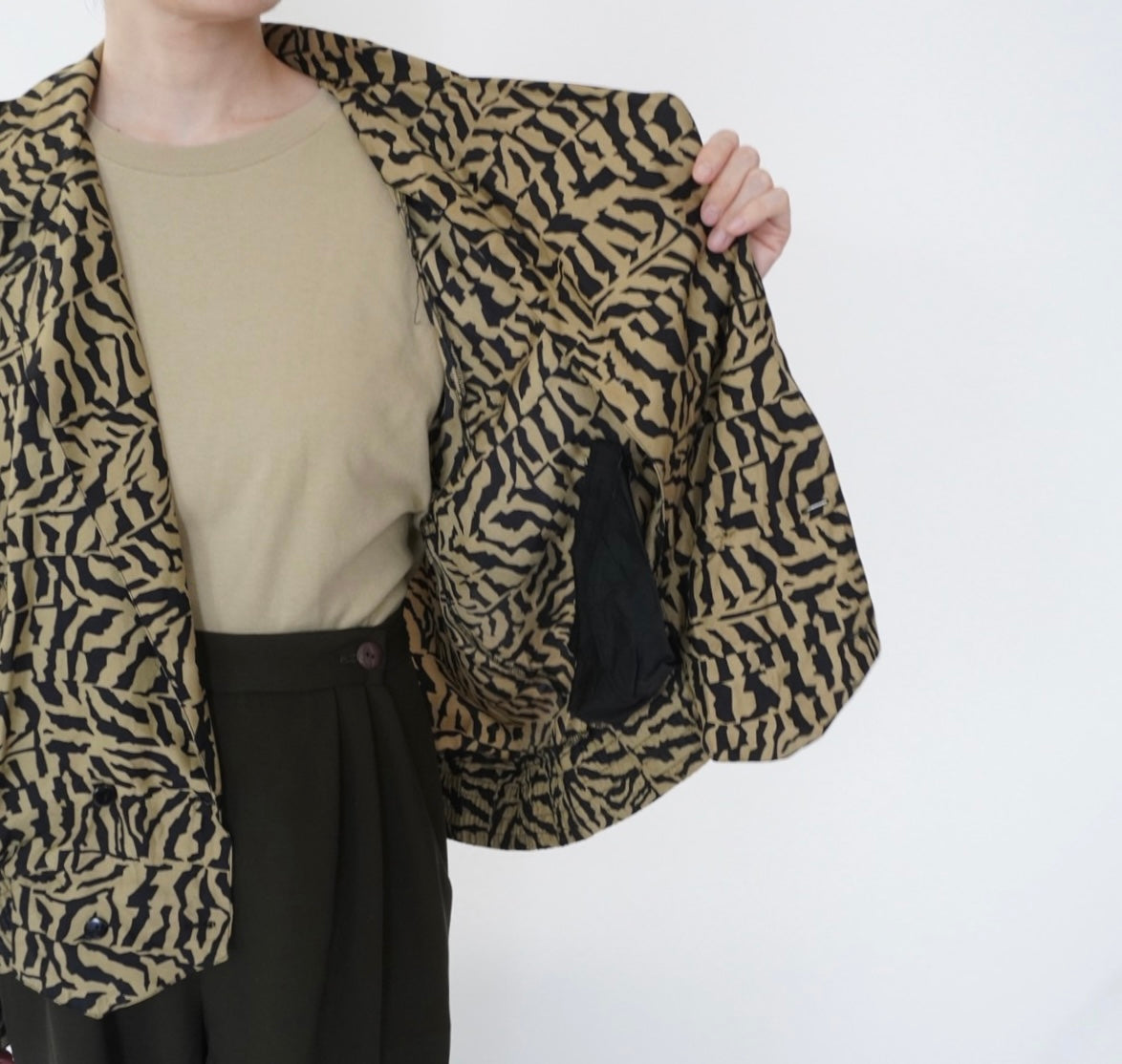 90s Silk Pattern Shirt, Jacket