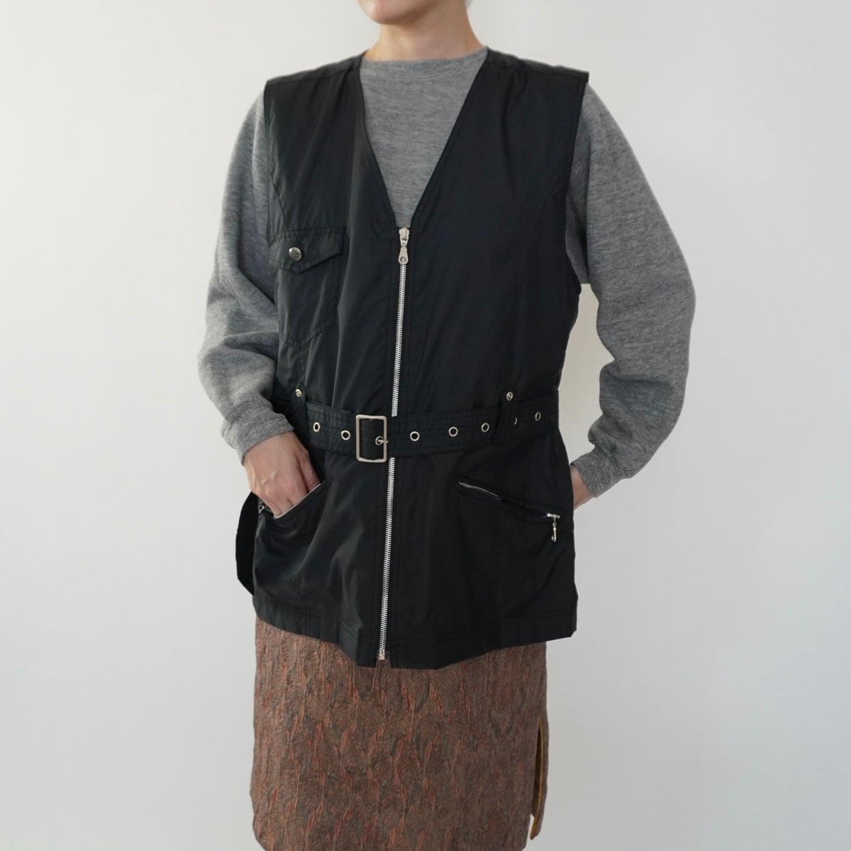 90s EURO Black Design Vest