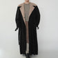 90s Black Design Maxi Coat