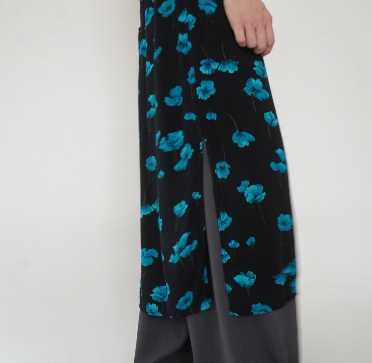 90s Rayon  Printed Sleeveless Dress