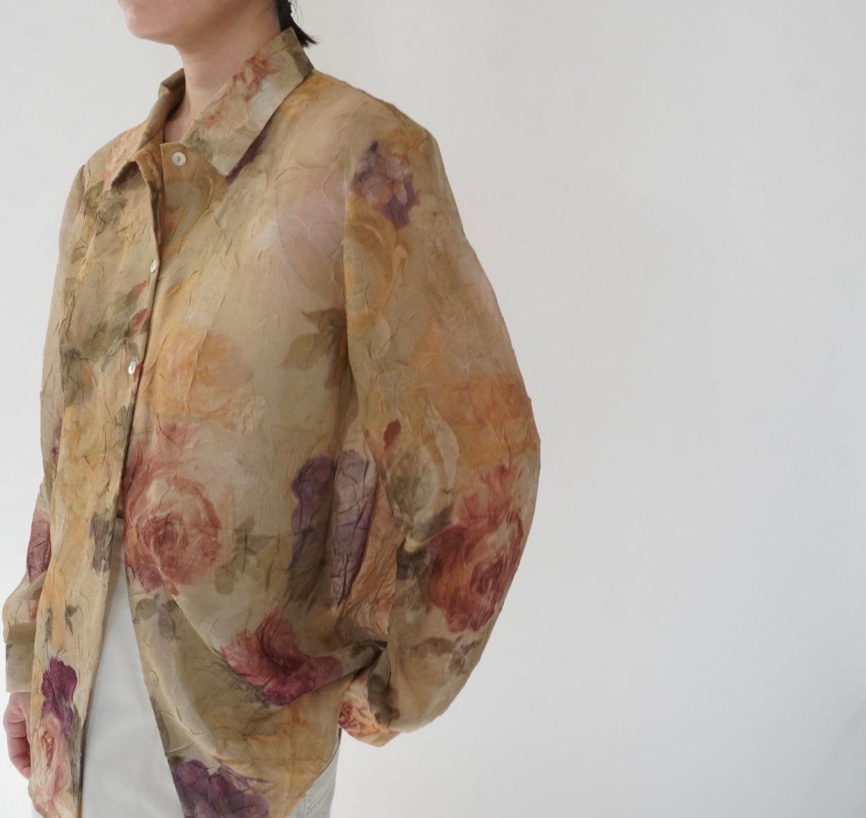 90s Printed Sheer Shirt Made in USA