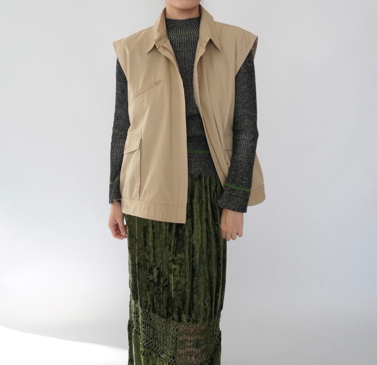 90s Zip Boxy Vest