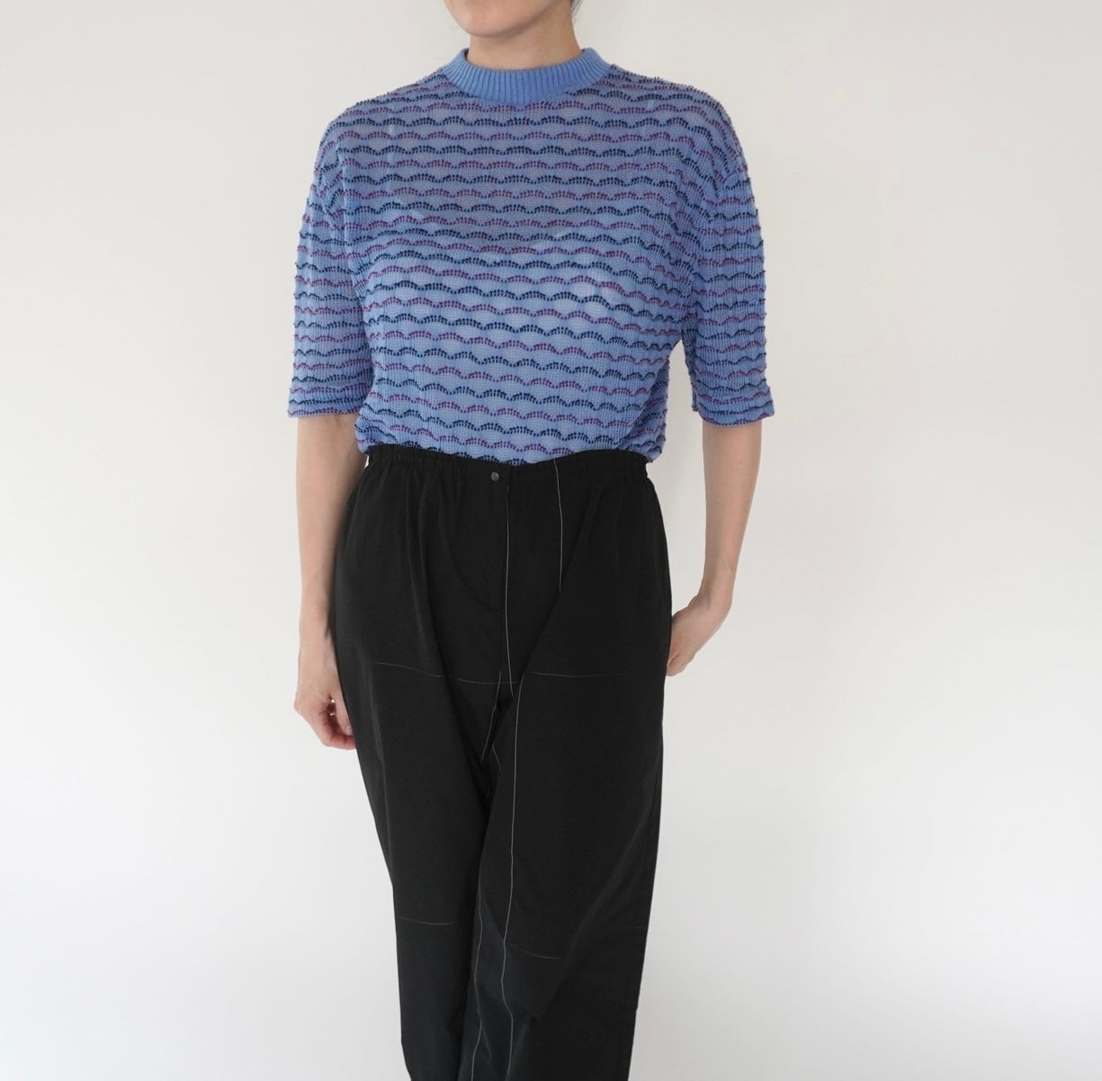 80s Blue Design Top