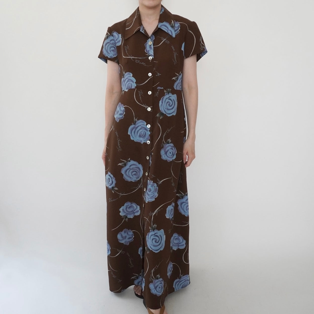 90s Printed Maxi Dress Made in USA