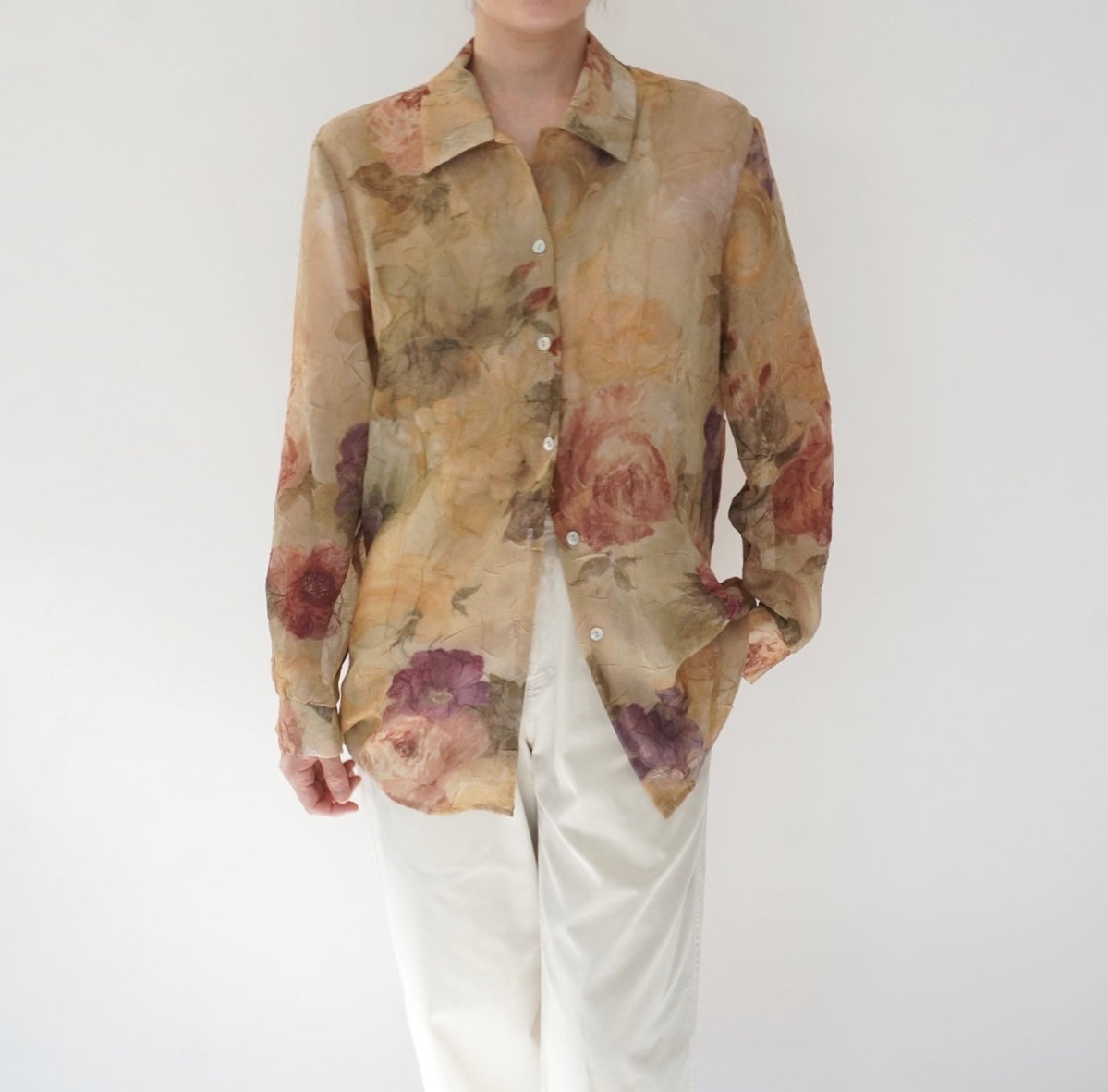 90s Printed Sheer Shirt Made in USA