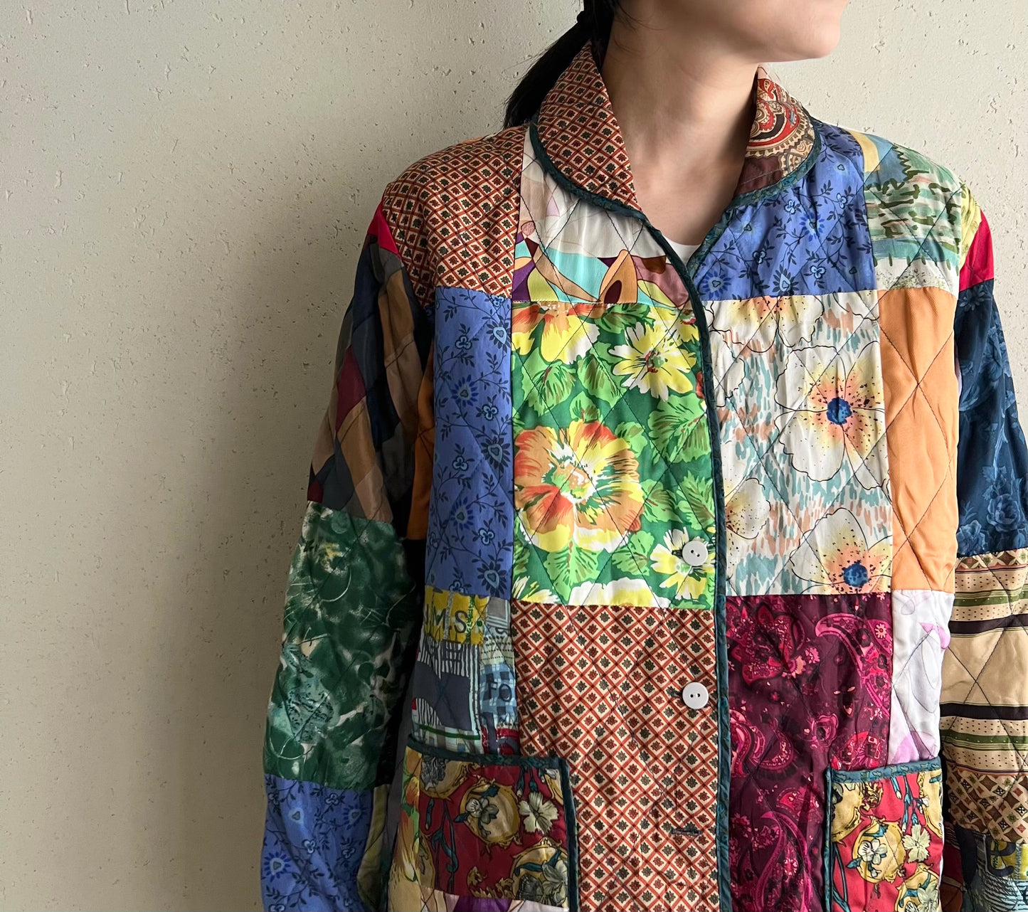 90s Patchwork Reversible Silk Jacket