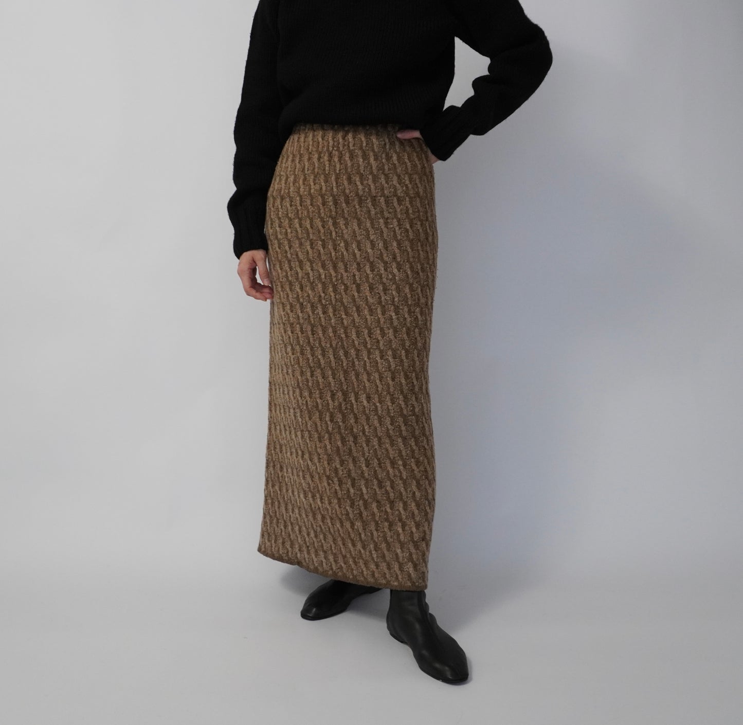 80s Pattern Knit Skirt