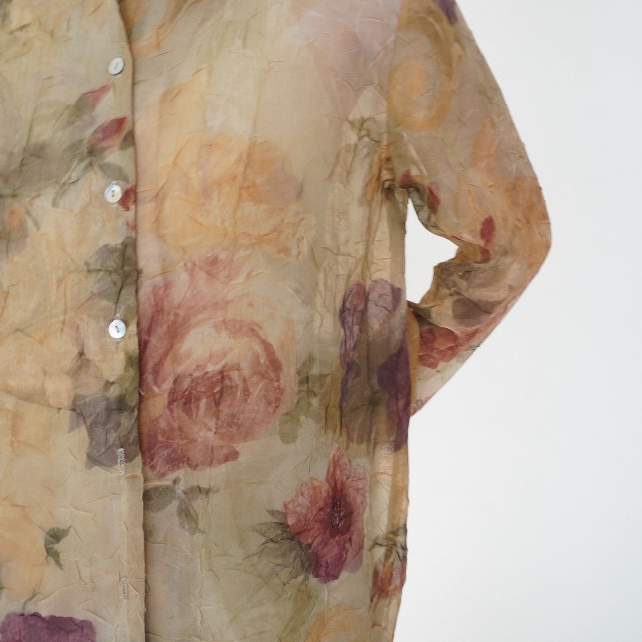 90s Printed Sheer Shirt Made in USA