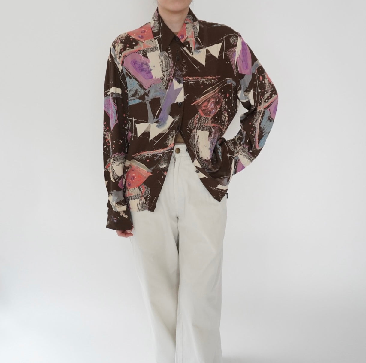 90s Rayon Printed Shirt