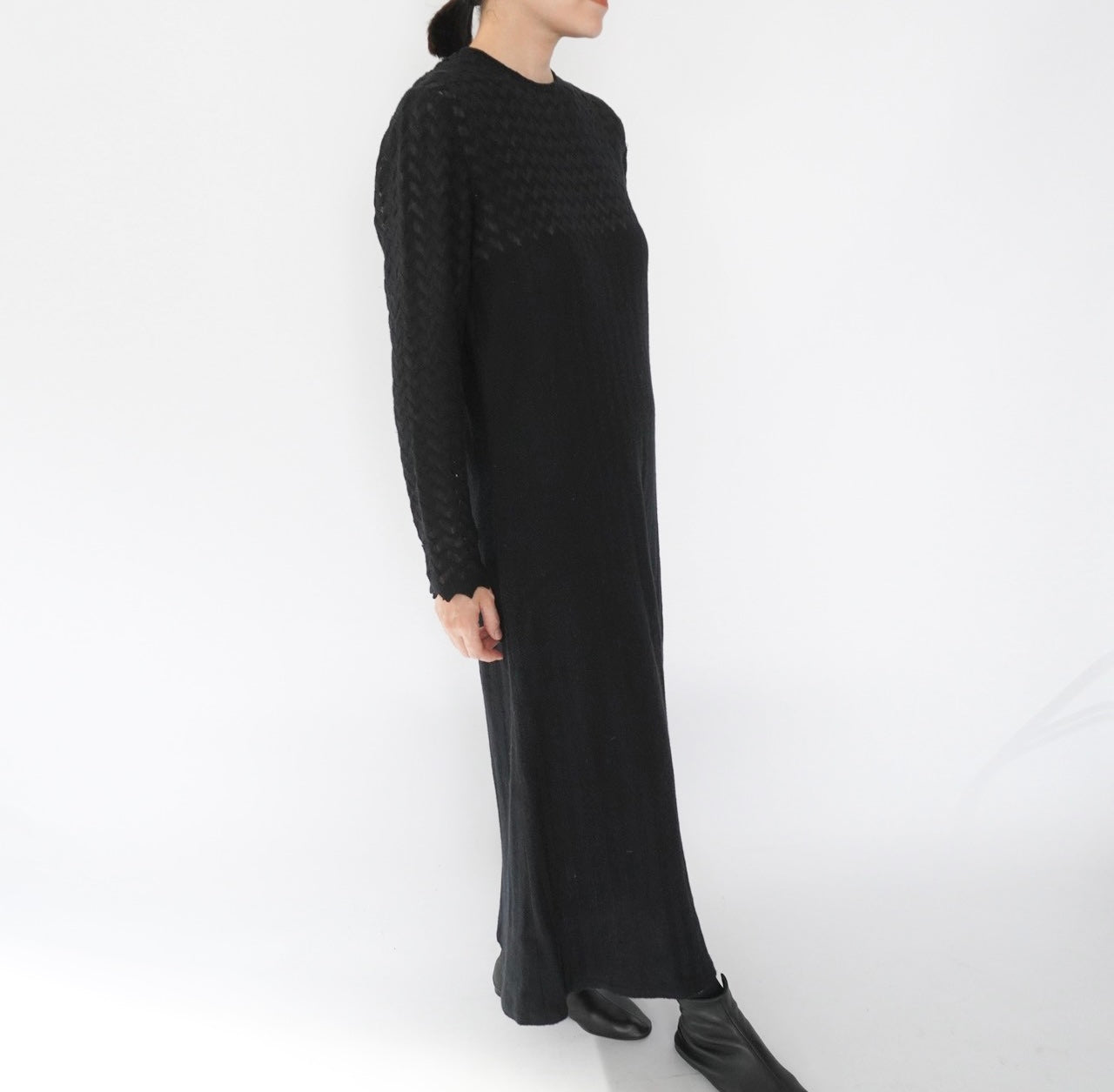 80s Black Knit Dress