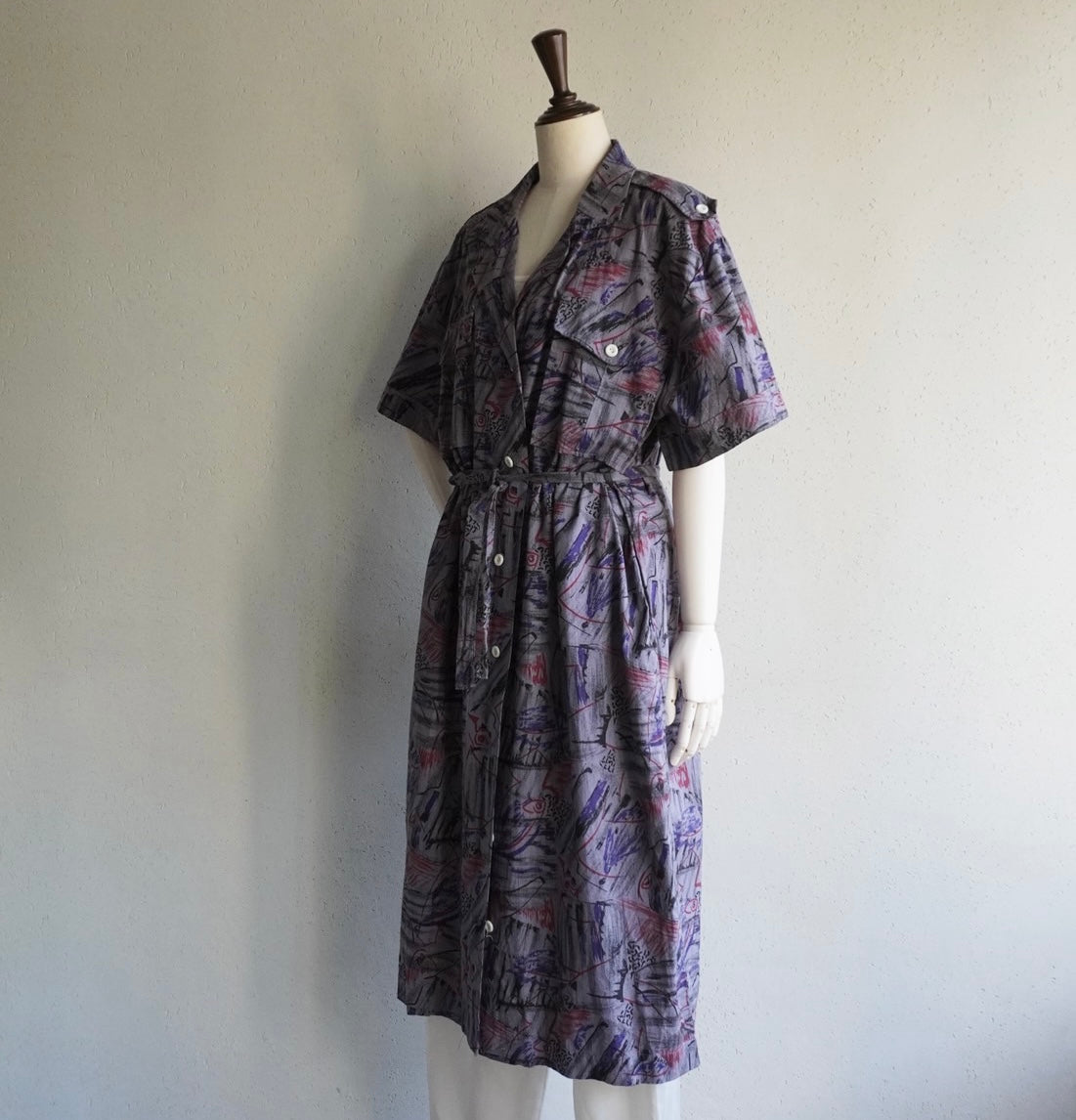 80s EURO Printed Dress