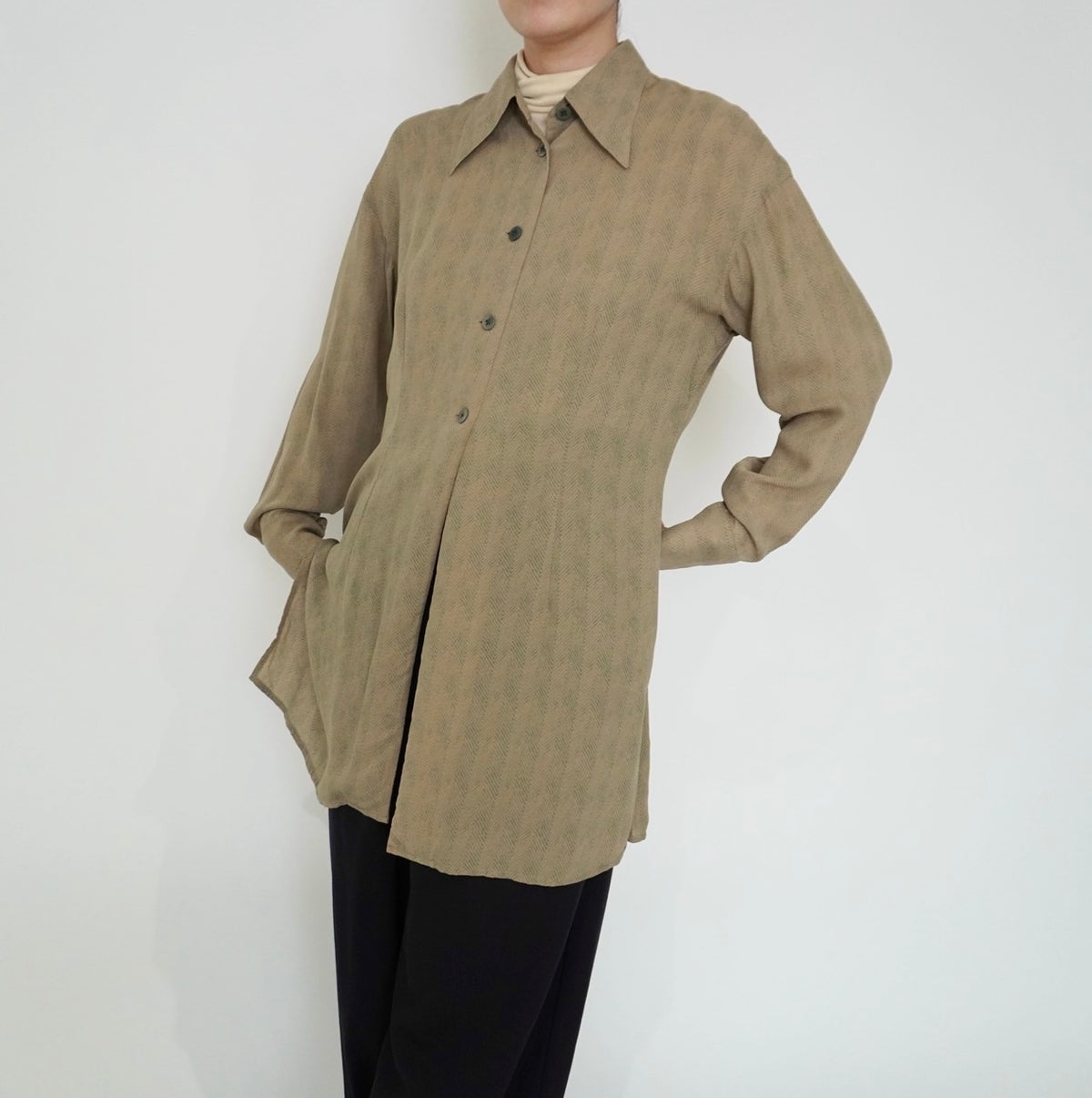 90s Silk Long Shirt