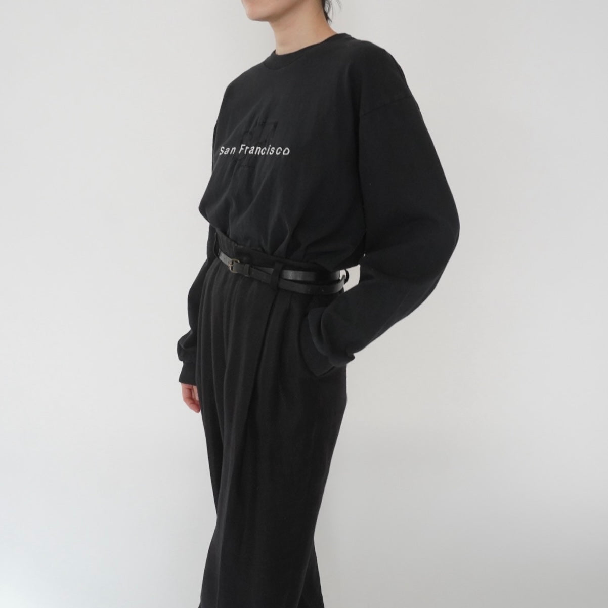90s Embroidery Long Sleeves T-shirt Made in USA