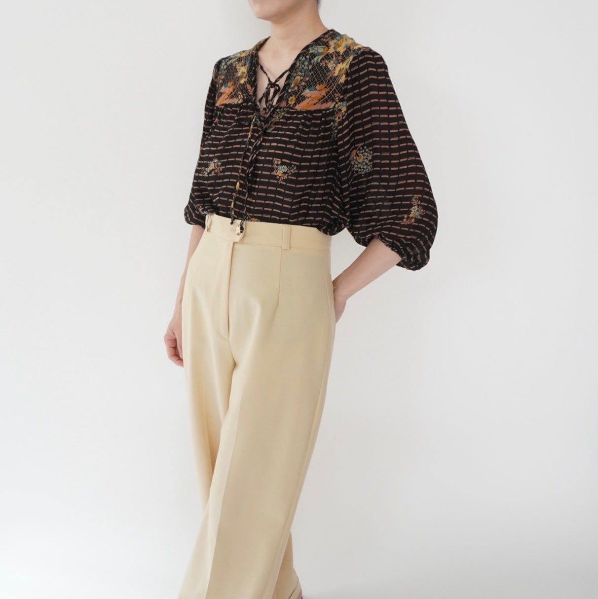 70s Printed Blouse
