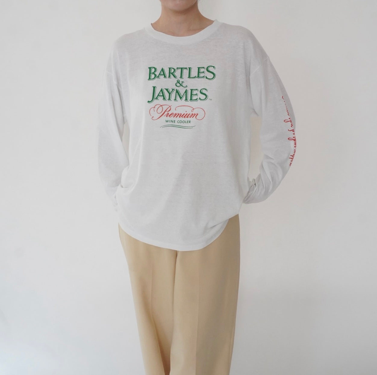 80s Printed Long Sleeves T-shirt Made in USA