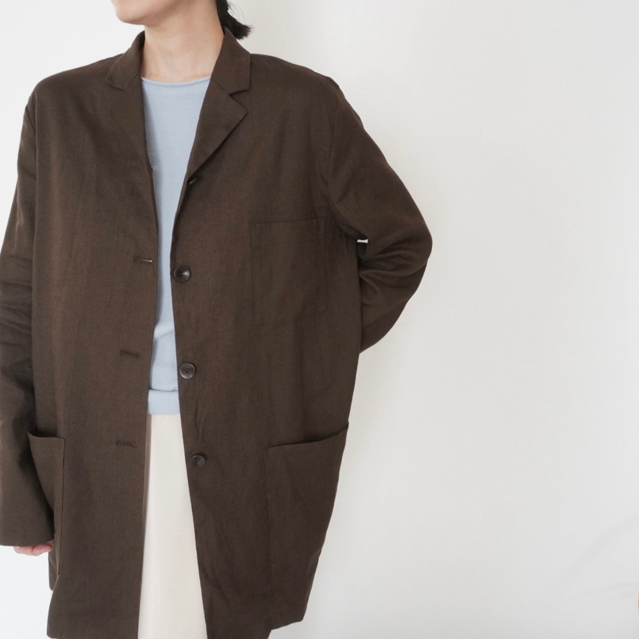 90s Linen Shirt Jacket