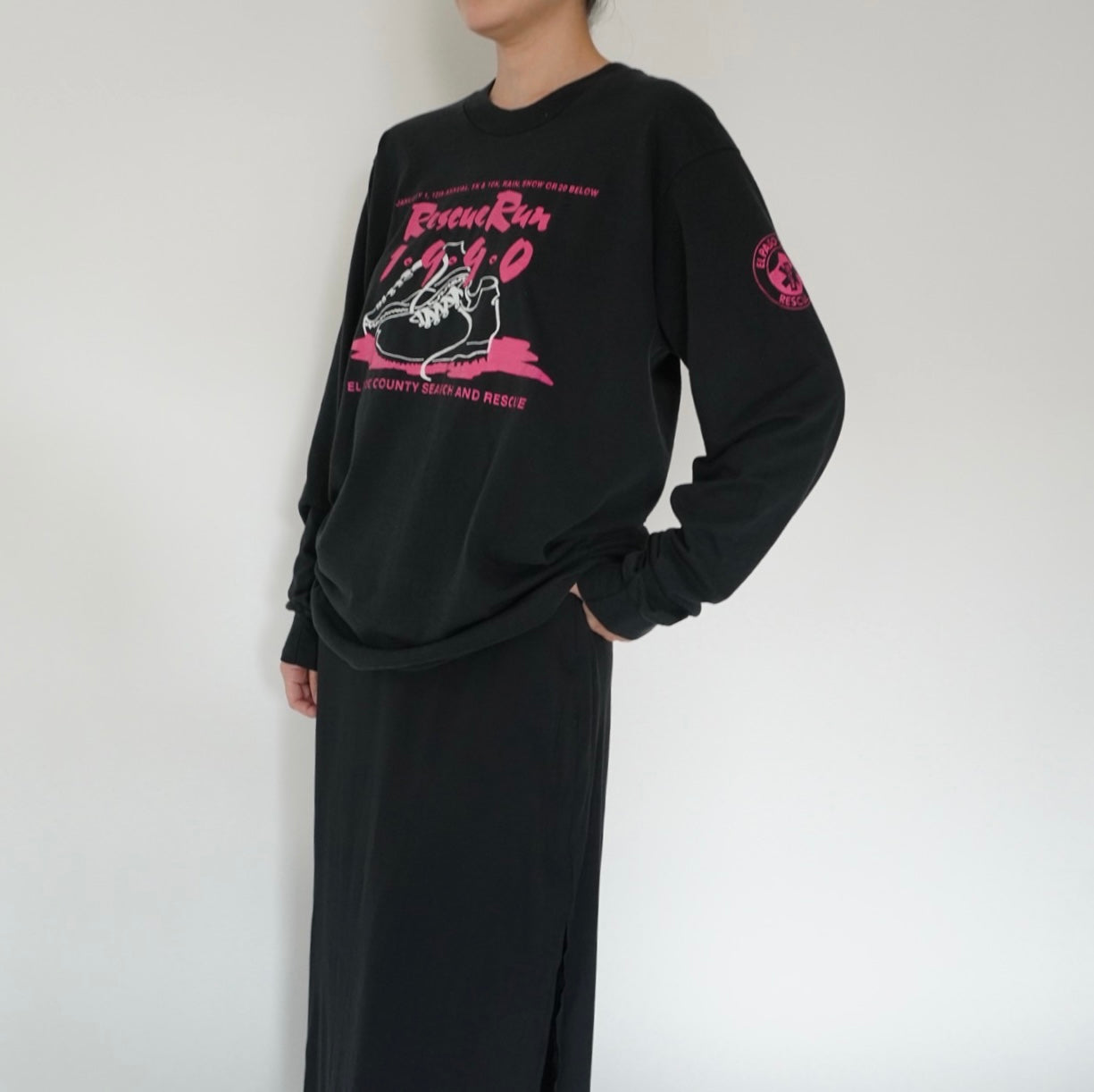 90s Printed Long Sleeves T-shirt Made in USA