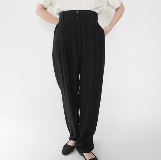 80s Silk High Waist Pants