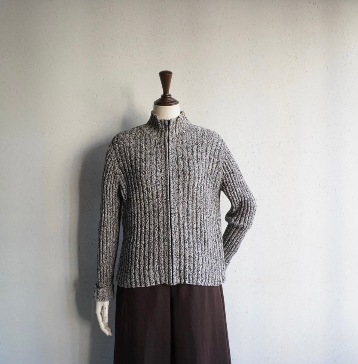 90s Cotton Knit Zip Top