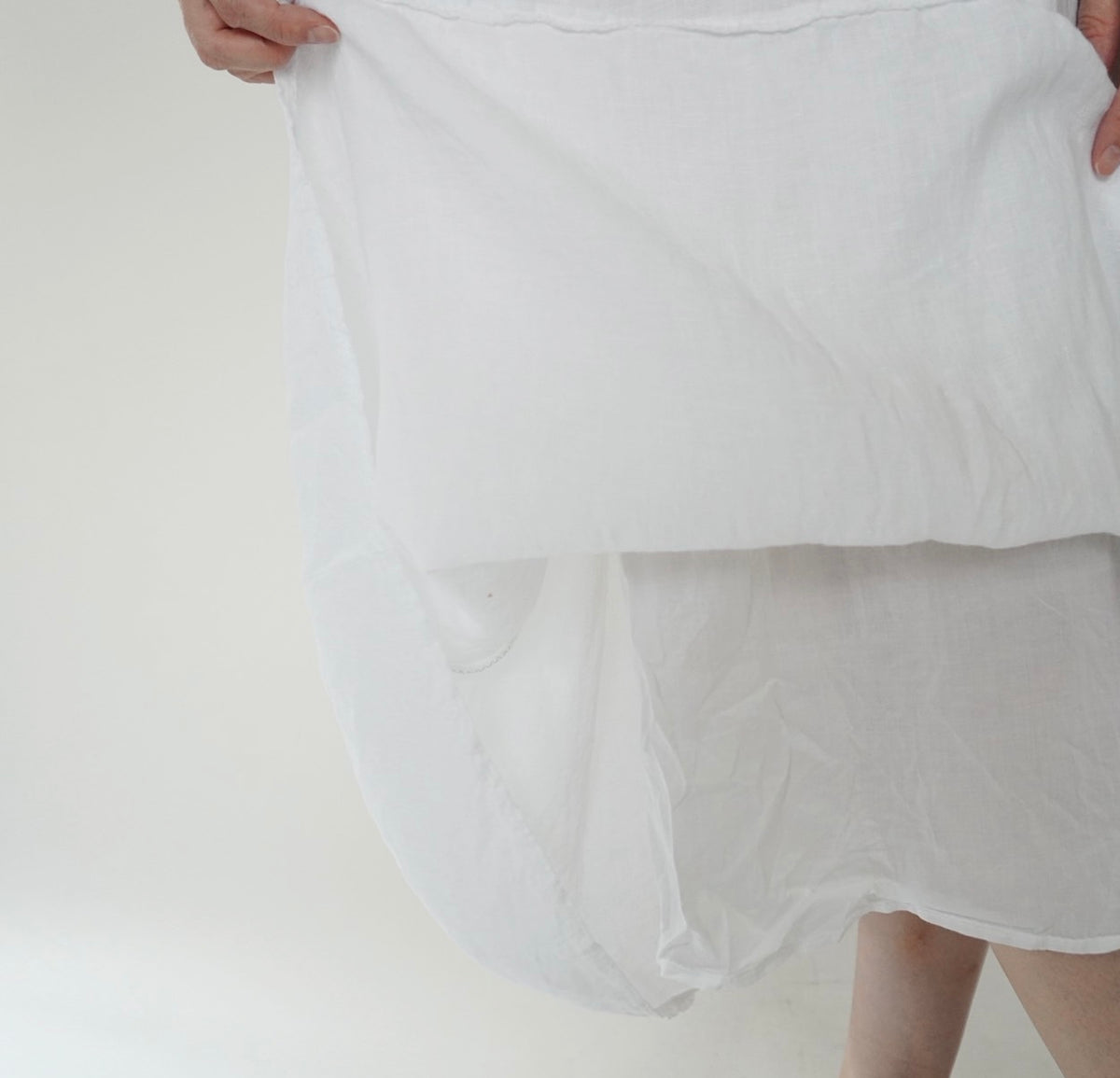 90s White Linen Skirt