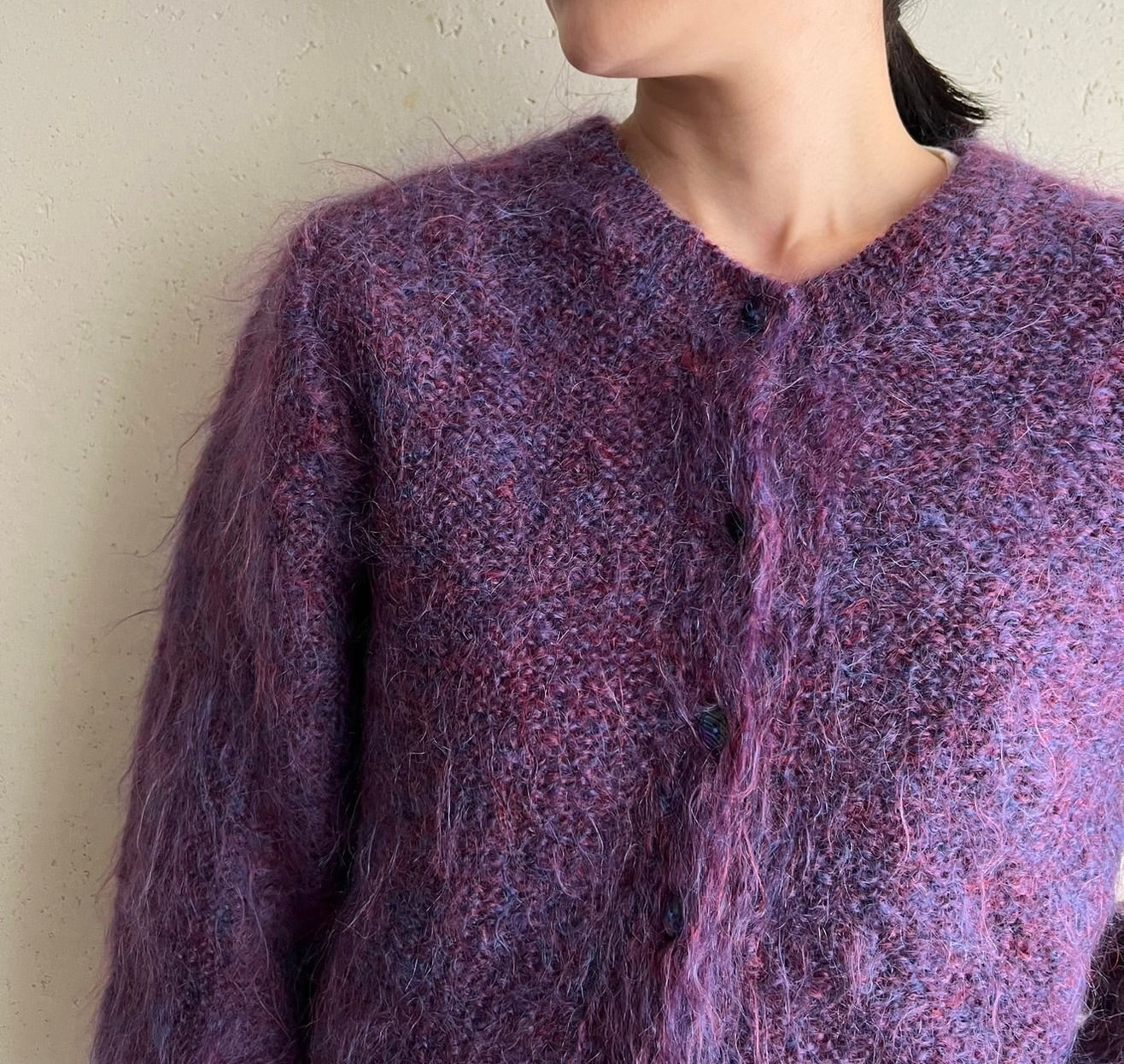 80s Purple Knit Cardigan