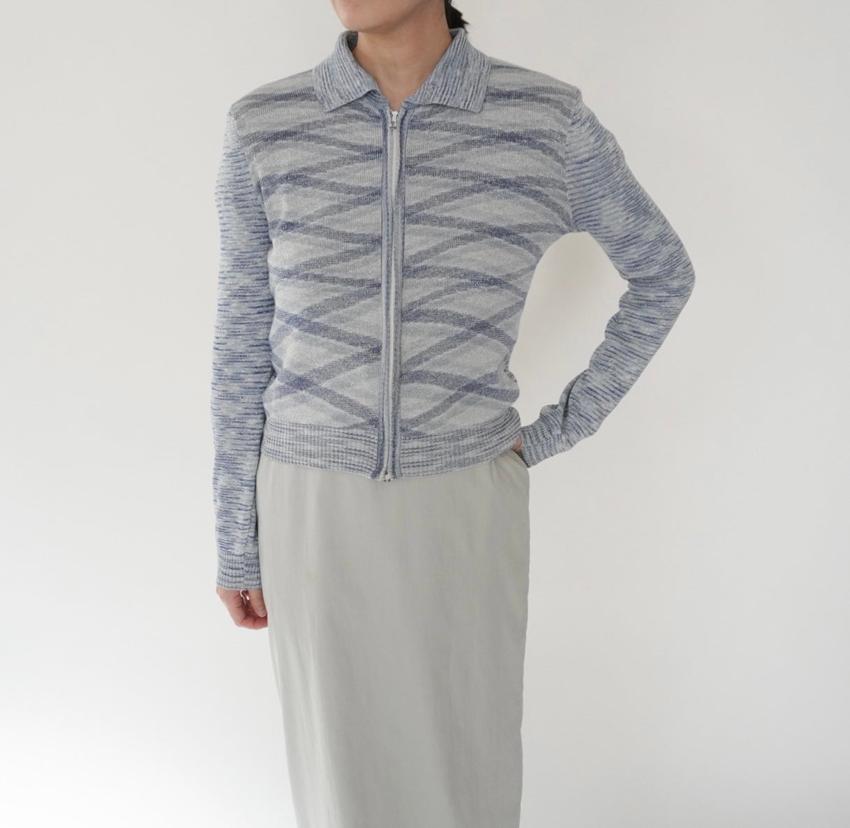 70s Pattern Zip Top